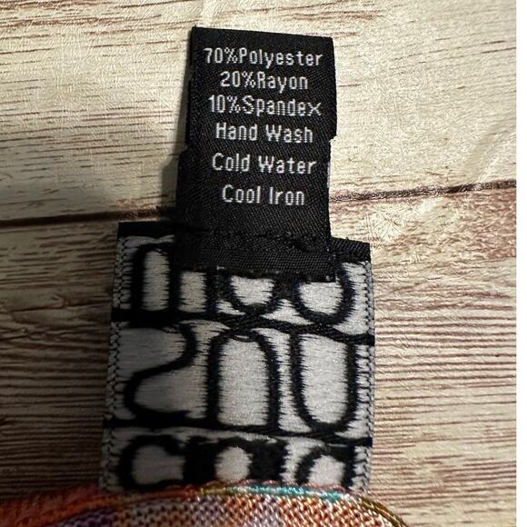 Clara Sun Woo Mosaic Floral Tunic Top Small 3/4 Sleeve Blouse Multicolor Stretch - Picture 4 of 6